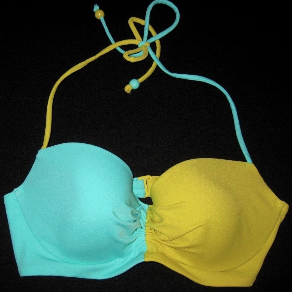 VS Getaway Halter Colorblock Green Seafoam NWT